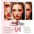 thumbnail image 3 of Makeup Mirror, 10x3x2X Magnification, Lighted, Touch Control, Trifold, Dual Power Supply, Portable LED, Women Gift, 3 of 6