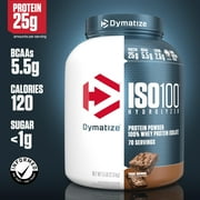 Dymatize ISO100 Hydrolyzed Whey Isolate Protein Powder, 25g Protein, Fudge Brownie, 5 Lbs