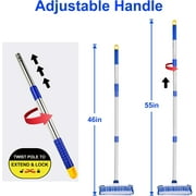 ITTAHO Floor Scrub Brush with Long Stainless Steel Handle Extension+Small Deep Cleaning Brush
