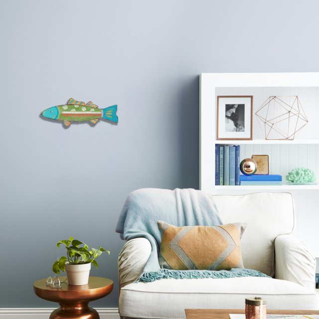 homeroots home decor 401599 Rustic Green Whimsy The Fish Wall Art