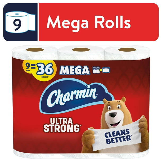 Charmin Ultra Strong Toilet Paper, 9 Mega Rolls - Walmart.com