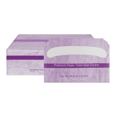 EZbrnd Premium Half-Fold Disposable Toilet Seat Covers, Flushable Paper Cover for Bathtoom, White, 250 Sheets x 20 pk