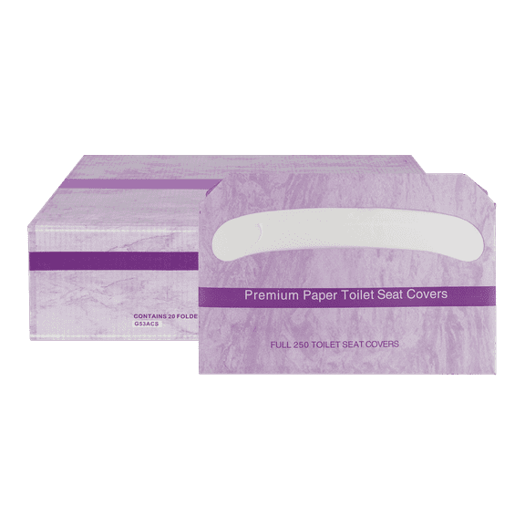 EZbrnd Premium Half-Fold Disposable Toilet Seat Covers, Flushable Paper Cover for Bathtoom, White, 250 Sheets x 20 pk