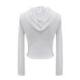 thumbnail image 6 of Zip Up Cardigan Women Long Sleeve Drop Shoulder Knit Hooded Sweater Outerwear Hoodies, 6 of 6
