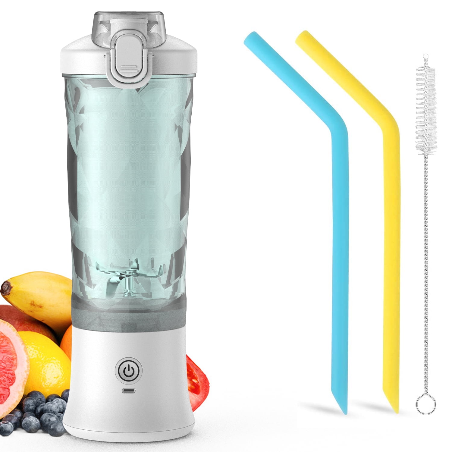 Portable Blender for Shakes and Smoothies, Waterproof Personal Size Blender  USB Rechargeable Type-C Mini Blender with 6 Blades Small Blenders Smoothie  Blender Cup 20 Oz, White - Yahoo Shopping