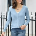 thumbnail image 4 of Resicozy Women's Fall Cardigan Sweaters 2025 Lightweight Solid Clothes Fashion Trendy Long Sleeve Tops Casual Jackets Sky Blue L, 4 of 4