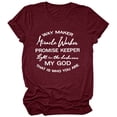 thumbnail image 4 of Gibobby Camiseta de manga corta para mujer Casual Tops Camiseta corta Impresión Blusa suelta O-cuello Mangas Mujer Blusa de mujer(Vino,XL), 4 of 5