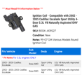thumbnail image 2 of Ignition Coil - Compatible with 2002 - 2005 Cadillac Escalade Sport Utility 4-Door 5.3L V8 Naturally Aspirated OHV GAS 2003 2004, 2 of 2