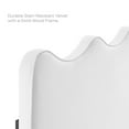 thumbnail image 3 of Platform Bed Frame, Full Size, White, Velvet, Modern Contemporary, Bedroom Master Guest Suite Room, 3 of 10