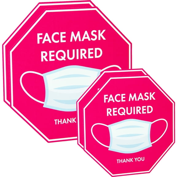 TRUSTY Removable and Reusable Face Mask Required Signs (Set of 4)