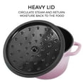 thumbnail image 5 of Flavehc Dutch Oven Pot with Lid 1.8 qt Cast Iron Dutch Oven for Bread Baking Pink Enameled Cast Iron Rice Pot with Handels, 5 of 8
