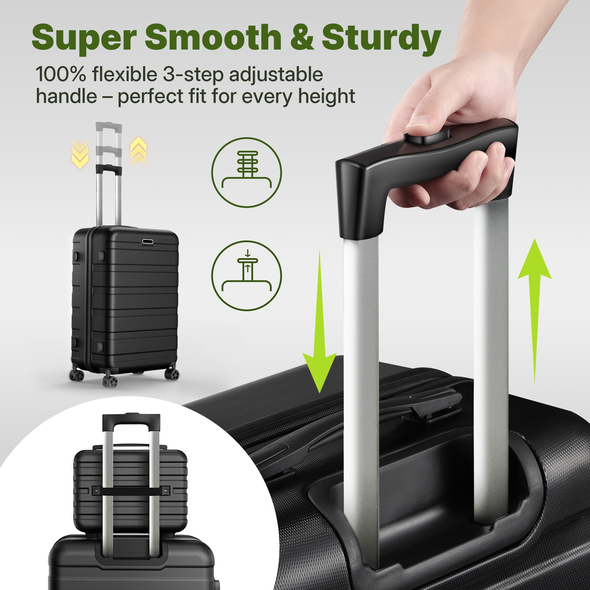 11-Piece Hardshell Luggage Set, 28/24/20 Spinner Suitcase, Carry-on, Toiletry Bag & Packing Cubes, Durable Travel Set with 360° Wheels & Lock