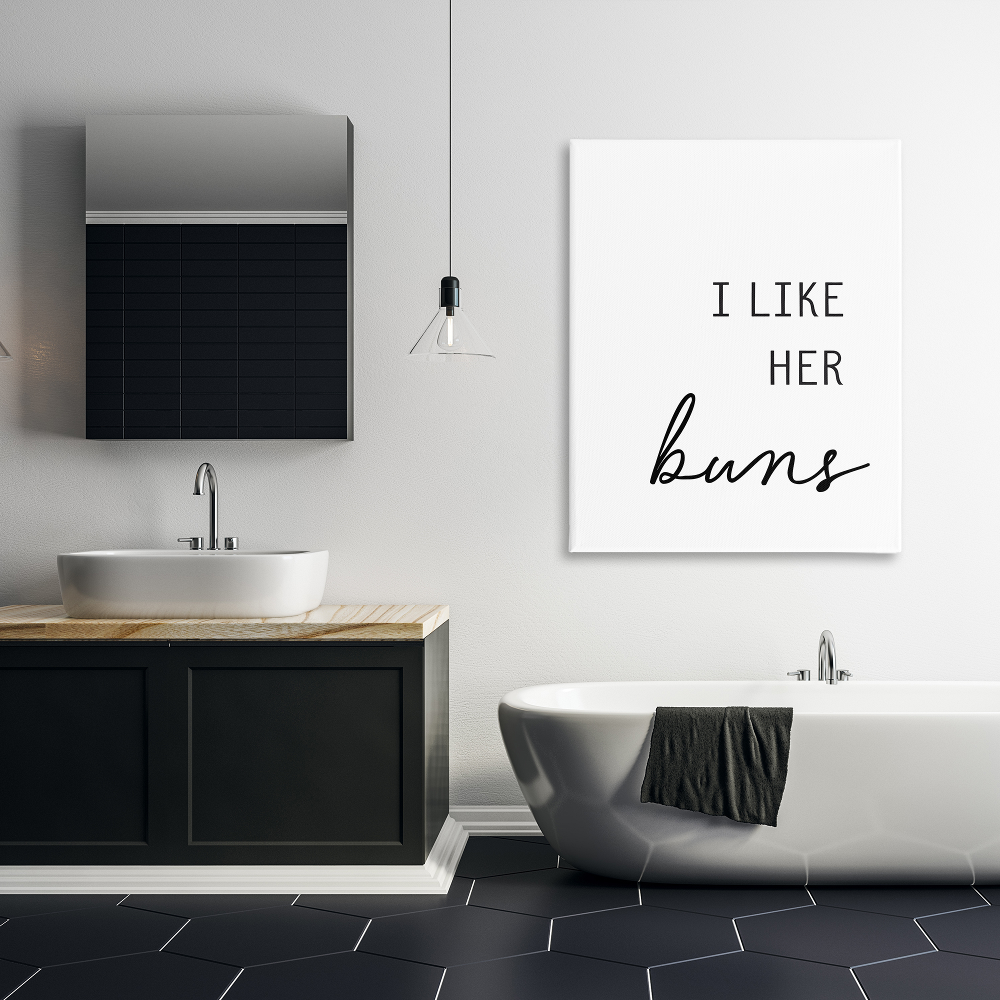 Like Her Buns Canvas Wall Art, design by Lettered and Lined