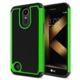thumbnail image 1 of FINCIBO LG K20 Plus LV5 / K10 2017 Football Hybrid Case, Hard TPU Back Cover, Black/Green/Black, 1 of 5