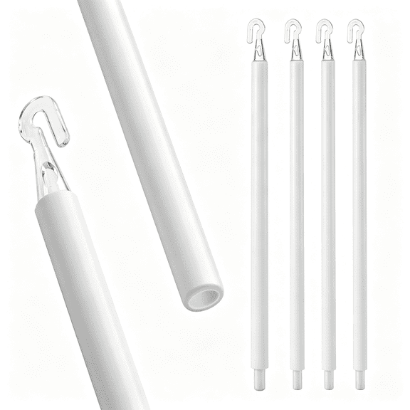 ZHZFKQ 35" Blind Wand Replacement, White Plastic Tilt Wand with Hooks Mini Blind Rod Stick Replacement for Vertical Blinds Cordless Curtains Window Shades Blind Wand