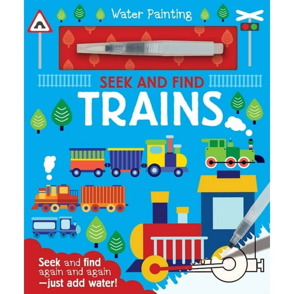 Water Painting Seek and Find Seek and Find Trains, (Hardcover)