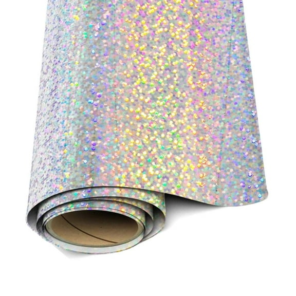 Siser Holograhic Vinyl - Silver HTV - 20"x 1 yard (36" total) Iron On Vinyl Heat Transfer Vinyl