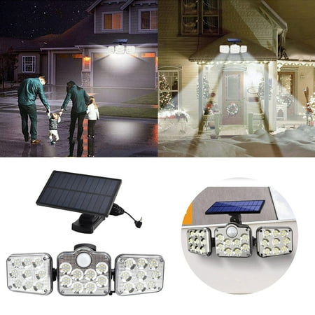 

Room Lighting Solar Lights Outdoor Indoor Motion Sensor LED Flood Light Solar Powered Lights Outside 4 Adjustable Heads Solar Indoor Lights For House Led Wall Light With