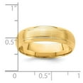 thumbnail image 3 of 14k Yellow Gold 6mm Heavyweight Comfort Fit Brushed Satin Line Edge Wedding Band Size 11 YB108H, 3 of 5