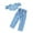 Blue, variant on WOLLED Baby Girls Denim Off-Shoulder Crop Tops high Waist Ripped Jeans Pants 2PCS Toddler Summer Distressed Denim Pants Jeans Outfits for 2-7 Years Old