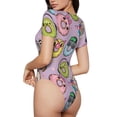 thumbnail image 3 of Haiem Cute Donuts Women's Crew Neck Short Sleeve Bodysuit Tops Stretchy Slim Basic-Medium, 3 of 9