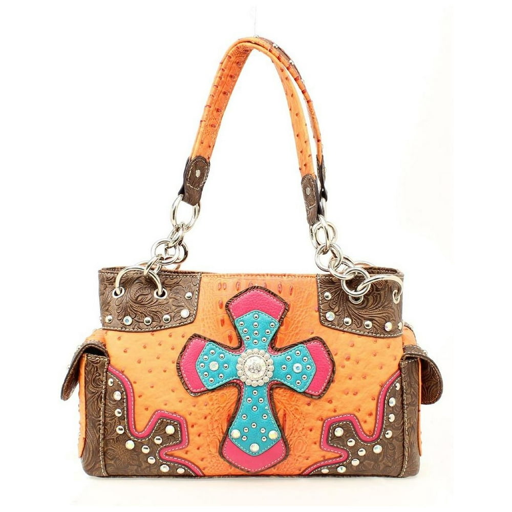 Nocona Nocona Western Handbag Womens Satchel Cross Ostrich N7528626