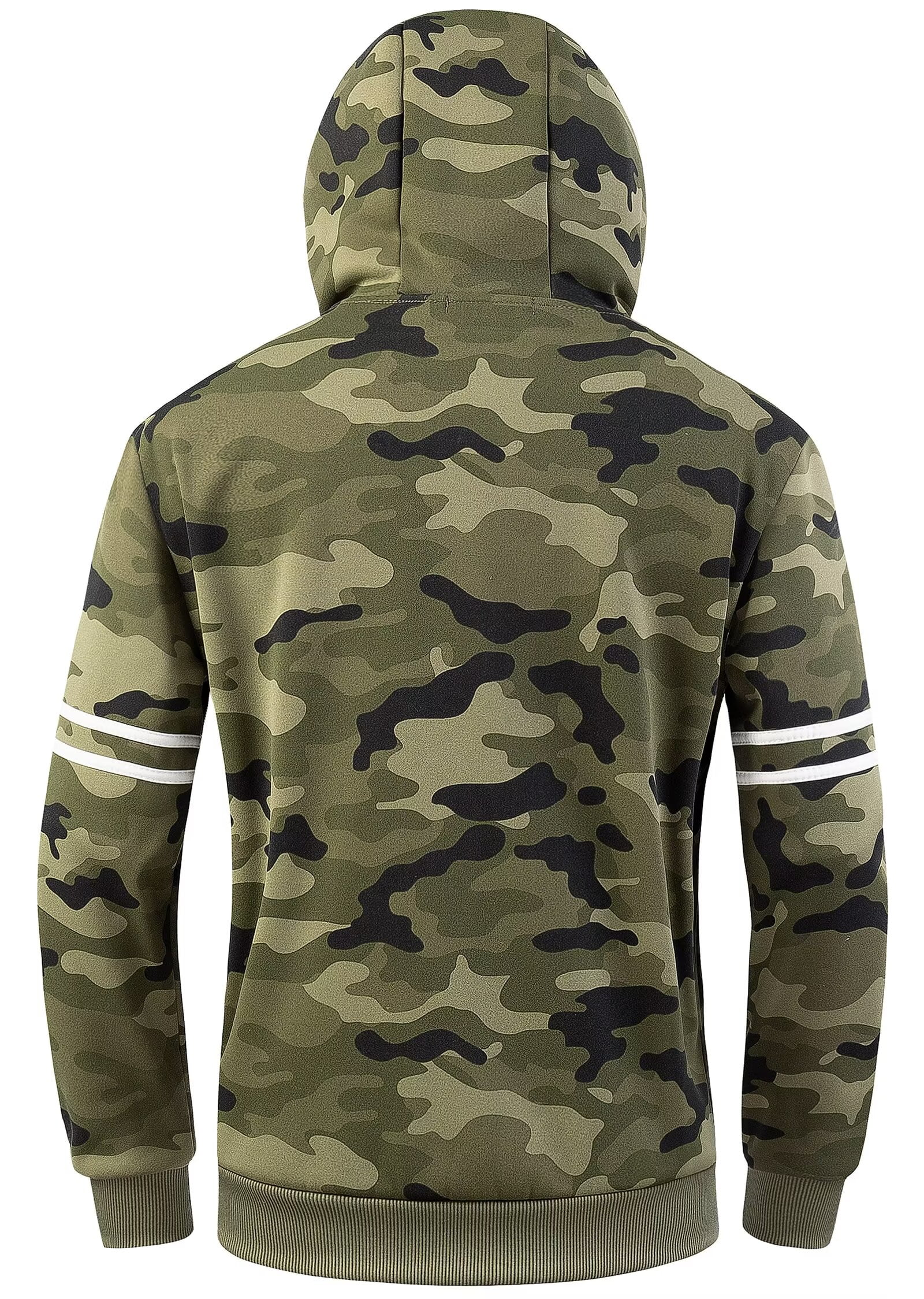 Chrisuno Men's Fashion Hoodies Sweatshirts Oversized Full Zip Hooded Active Medium Thickness Warm Sweater Camouflage 2XL
