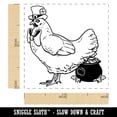 thumbnail image 2 of Saint Patrick's Day Leprechaun Hen Holiday Chicken Self-Inking Rubber Stamp Ink Stamper - Black Ink - Small 1 Inch, 2 of 7