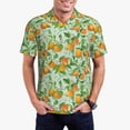 thumbnail image 3 of Balery Tangerine Printed Men’s Short Sleeve Polo Shirt, Midweight Men's Shirt,Golf Polo shirts -Large, 3 of 9