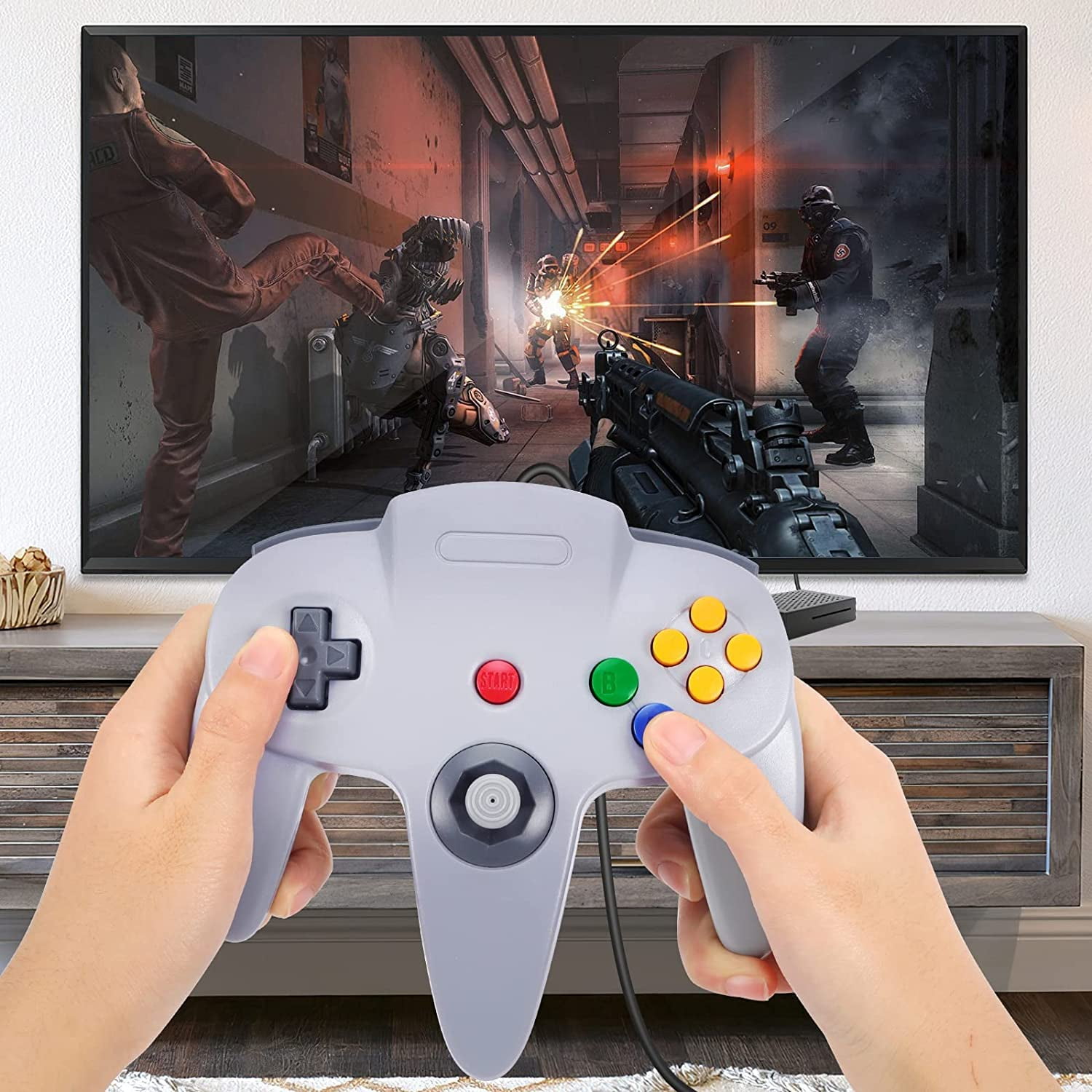 Pack USB N64 Controller, N64 Wired PC Gamepad Joystick for