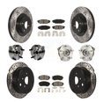 thumbnail image 1 of Transit Auto Front Rear Hub Bearing Assembly Coated Disc Brake Rotor and Semi-Metallic Pad Kit (10Pc) for Car 2014 Subaru Impreza WRX Limited Premium - Left Right (Driver Passenger) KBB-127076, 1 of 11