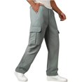 thumbnail image 3 of Workwear Pants for Men Waterproof Polyester Fabric with Multiple Reinforced Pockets and Drawstring Waistband for Hiking Jogging and Outdoor Activities, 3 of 6