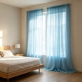 thumbnail image 6 of Blue Sheer Curtain Panel 55x90 Inch, Light Filtering Voile Window Drape, Rod Pocket Semi-Transparent Privacy Curtains for Bedroom Living Room, 6 of 6