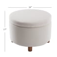 thumbnail image 3 of Wovenbyrd Large Round Storage Ottoman, Lift Off Lid - Cream Polyester, 3 of 5