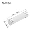 thumbnail image 2 of Fusible de cartucho automotriz 10A 500V 10x38mm de acción rápida reemplazo para estéreo de automóvil, alarma, amplificador cerámico 5 piezas, 2 of 5