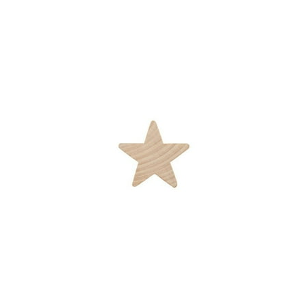 Chunky Wooden Stars Wood Star ¾”,small star, Natural Unfinished Wooden Star Cutout Shape (3/4 Inch) By Woodpeckers (500) ()
