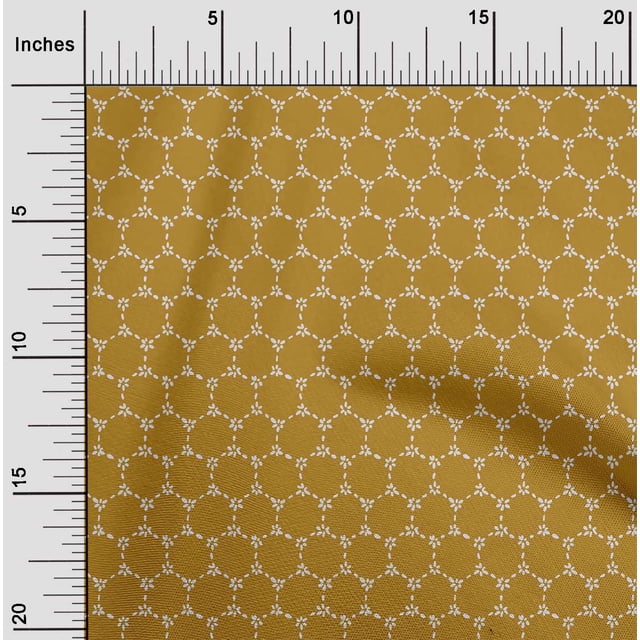 oneOone Georgette Viscose Fabric Honeycomb Geometric Sashiko Print Decor Fabric Printed BTY 42 Inch Wide