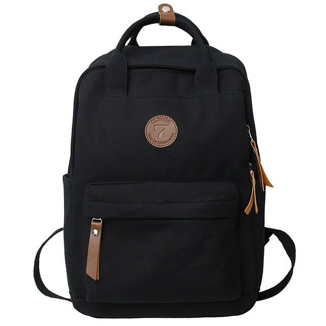 Faraee Sac à Dos en Toile pour Ordinateur Portable, Cahier, École, Collège, Sac à Dos, Sac Cartable à Poignée Supérieure, Sac à Main avec Compartiments