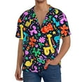 thumbnail image 1 of Balery Colorful Air Balloons1 Camisa Casual de Manga Corta con Botones para Hombre, Texturizada, Estilo Cubano, para Playa, Verano-3X-Large, 1 of 5