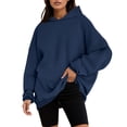 thumbnail image 2 of Oversized Hoodie Long Sleeve Plain Basic Hooded Sweatshirt Trendy Casual Streetwear Pullover Hoodies for Women, 2 of 6