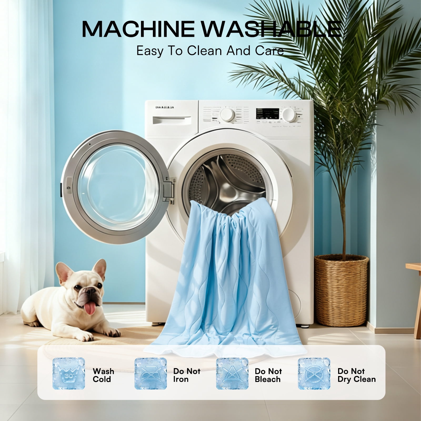 Luciphia Premium Cooling Dog Blanket Washable Q-MAX>0.5 Small Medium Large Pet Mat Puppy Cat Self-Cooling Soft Breathable Calming Throw for Sofa Crate Bed