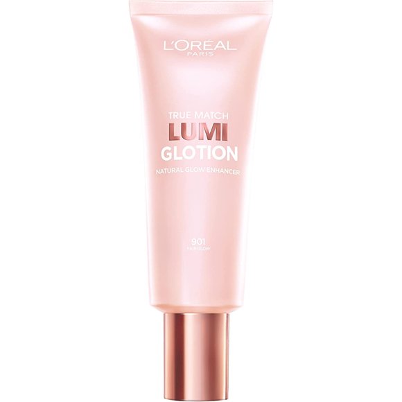 L’Oréal Paris True Match Lumi Glotion, Highlighter Makeup, Makeup, Instantly Hydrates and Illuminates Skin, Sheer Color Tint, Offers a Sunkissed Glow, 901 Fair, 40 mL
