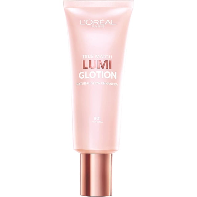 L’Oréal Paris True Match Lumi Glotion, Highlighter Makeup, Makeup, Instantly Hydrates and Illuminates Skin, Sheer Color Tint, Offers a Sunkissed Glow, 901 Fair, 40 mL