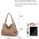 thumbnail image 4 of Bolso de mano para mujer, bolso de hombro grande a la moda, bandolera de cuero, bolso de compras de viaje, bolso de mano con borlas caqui kaili Sencillez, 4 of 5