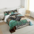 thumbnail image 3 of Homewish Farm Rooster Animal Bedding Comforter Set, Rustic Farmhouse Twin Comforter Sets, Western Lodge Cabin Reversible Bedding Set, Super Cozy Room Decor, 2pcs, 3 of 8