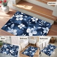 thumbnail image 5 of Navy Blue Spring Floral Bathroom Mats 2x3 FT,Non Slip Small Kitchen Mat,Summer Flowers Watercolor Botanical Washable Soft Backed Front Door Throw Rugs Indoor Outdoor Doormats for Entryway Sink, 5 of 8