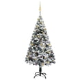 thumbnail image 1 of vidaXL Artificial Pre-lit Christmas Tree with Ball Set Green 150 cm PVC, 1 of 5