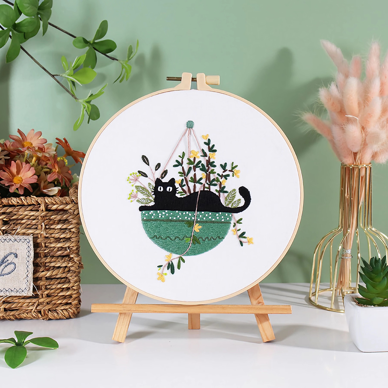 RidaaFri Embroidery Kit for Beginners, 3-Set Cat Patterns photo 3
