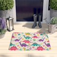 thumbnail image 2 of Colorful Dinosaur and Tropical Flannel Non Slip Door Rugs,Washable Door Mats Indoor,Decorative Door Mats,Dirt-Resistant and Absorbent Doormat for Entrance,Bedroom,Kitchen,Bathroom,23.5"x16", 2 of 5