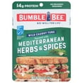 thumbnail image 2 of (12 pack) Bumble Bee Mediterranean Herbs & Spices Seasoned Light Tuna, Wild Caught, Gluten Free, 14g Protein per Serving, Ready to Eat, Shelf Stable Pouch, 2.5 oz, 2 of 9
